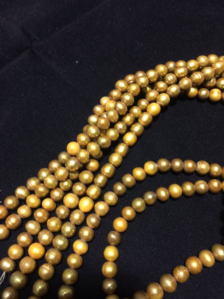 Perla bolita color mostaza, 8mm