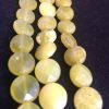 Piedra jade olivo con forma coin facetada, 12mm