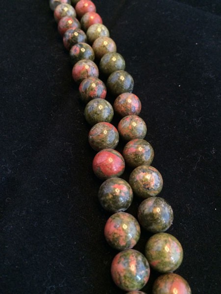 Piedra unicate con forma de bolita lisa, 8mm