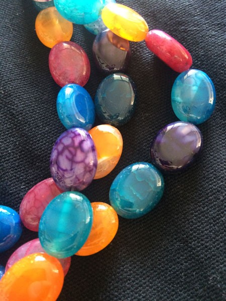 Piedra agata con forma ovalada lisa mix colores