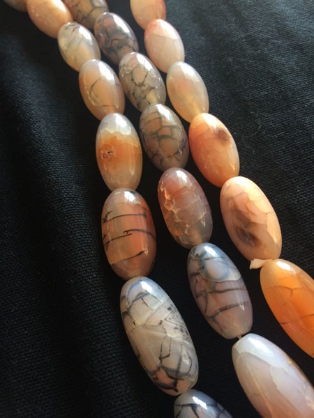 Piedra agata fuego ovalada lisa, 18x39