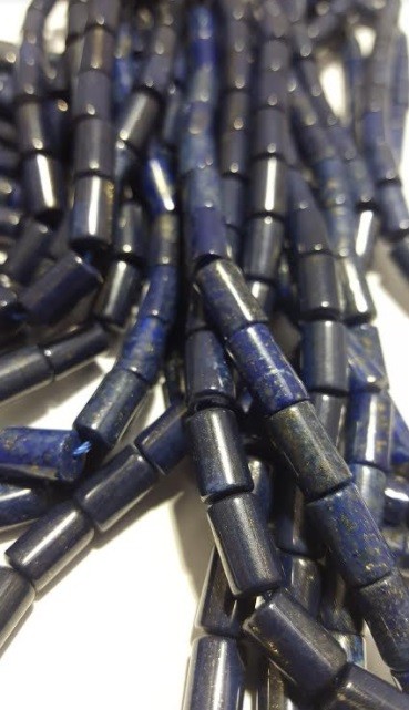 Lapislázuli tubo liso 10.5x6mm