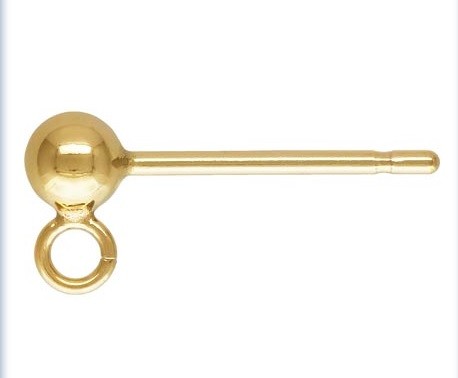 Aro Bolita con Argolla, Par GF - 3mm