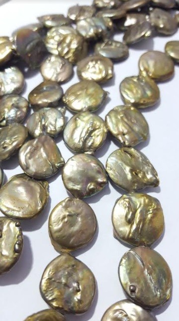 Perla cultivada Coin verde