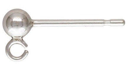 Aro Bolita con Argolla, Par AG - 3mm