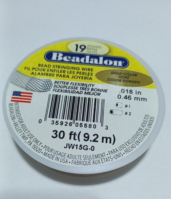 ALAMBRE ACERADO DORADO BEADALON 0.46 mm