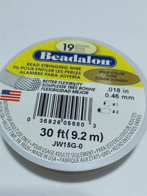 ALAMBRE ACERADO DORADO BEADALON 0.46 mm